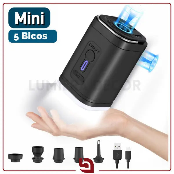 AirFlow Mini – Bomba Elétrica Portátil USB para Inflar e Desinflar Piscinas, Colchões e Itens a Vácuo