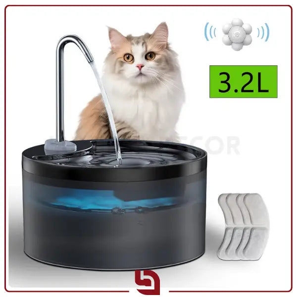AquaFlow – Fonte Bebedouro Automática 3,2L para Gatos e Cães, Filtragem Avançada e Água Sempre Fresca