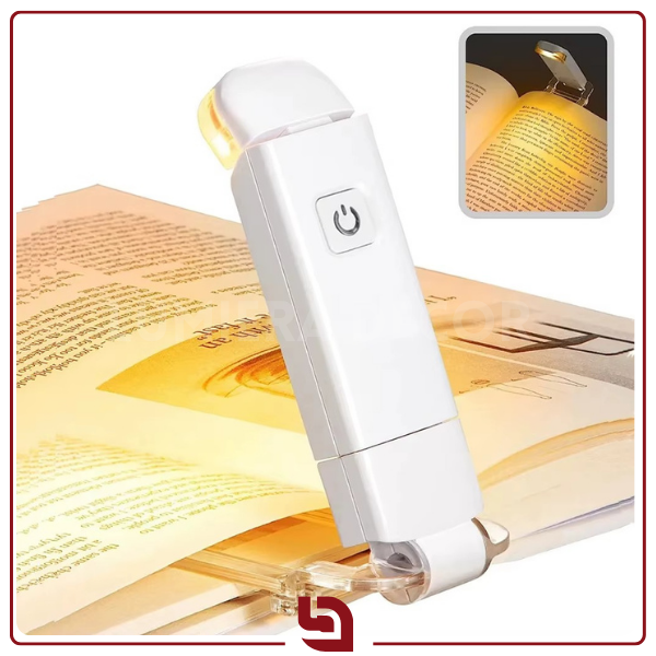 BookGlow – Luz de Leitura USB com Clipe, Ajuste de Brilho e Proteção Ocular