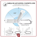 BookGlow – Luz de Leitura USB com Clipe, Ajuste de Brilho e Proteção Ocular