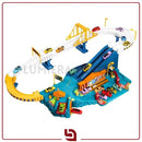 DinoRail City – Mega Pista Ferroviária com Dinossauro, Elevador, Estacionamento e 4 Carrinhos