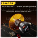 Essager SmartVolt 100W – Carregador Veicular USB-C PD 45W + Voltímetro Digital Real-Time