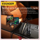 Essager SmartVolt 100W – Carregador Veicular USB-C PD 45W + Voltímetro Digital Real-Time