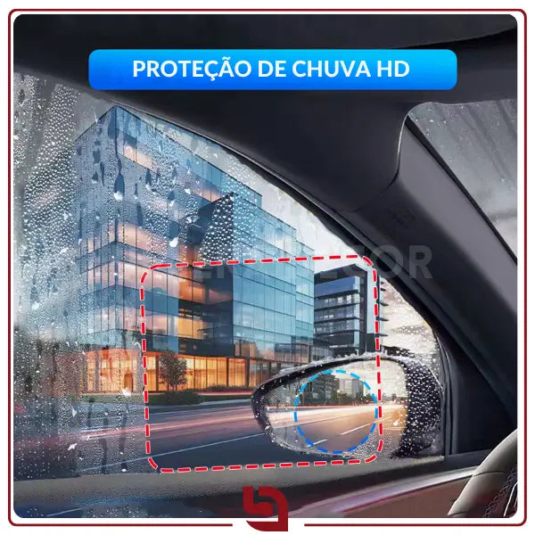 VisionClear Pro – Película Protetora Antiembaçante e Impermeável para Retrovisores